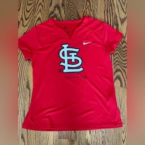 Women’s Nike Red Dri-FIT V- Neck Shirt- Size Medium